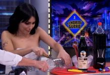 Lali Espósito revolucionó la TV española: cortó una botella y armó un fernet con coca en vivo