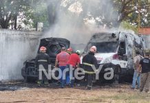 Se incendiaron dos ambulancias del hospital San Vicente de Paul que estában fuera de servicio