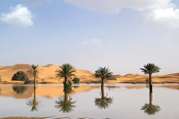 desierto de sahara inundado