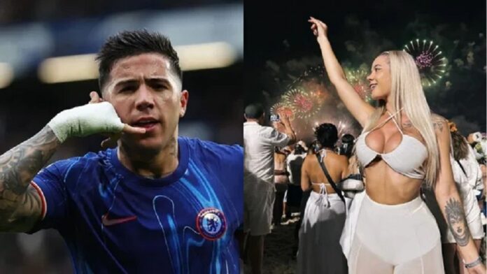 enzo fernandez con ex de Lgante