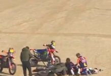 Luciano Benavidez se paró para asistir al chileno Quintanilla que sufrió un accidente: podría ganar la etapa 8