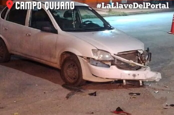 auto chocado en quijano