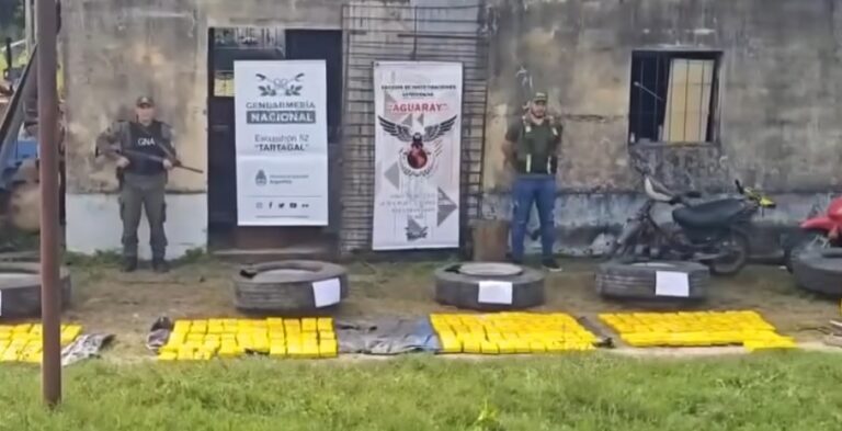 Secuestran 430 kilos de cocaína en una gomería en General Mosconi