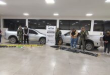 4 cafayateños detenidos en Tucumán con 101 kilos de cocaína en dos camionetas