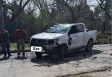 Insólito episodio en San Lorenzo: volcó con su camioneta y se marchó a su casa abandonando el vehículo