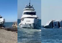 Video: un yate de lujo se hundió en su viaje inaugural 15 minutos después de zarpar
