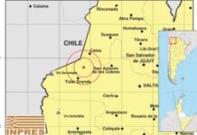 Un sismo de magnitud 4,1 se registró cerca de Tolar Grande en Los Andes