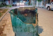 Otro contenedor de residuos incendiado: ya es el quinto en la ciudad de Orán