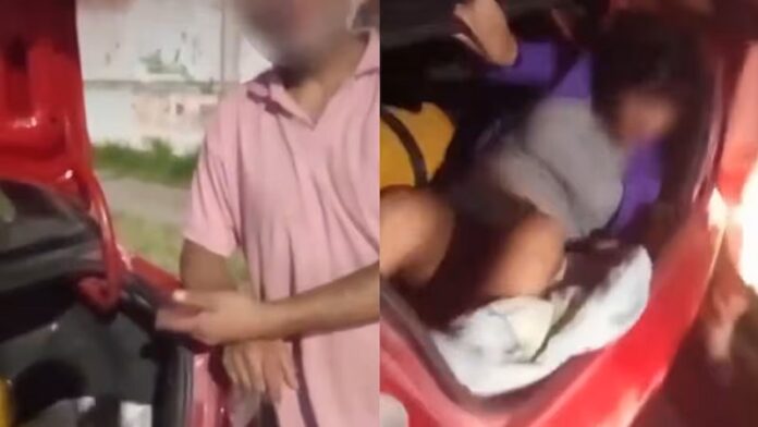 taxista con su mujer en el baul