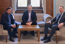 Adorni y Santilli reciben a Gustavo Sáenz