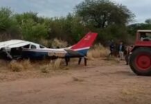 La avioneta que se estrello en R° de la Frontera llevaba 364 kilos de cocaína: hay 4 detenidos