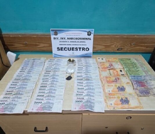 Secuestran drogas y dinero en J.V. González y General Mosconi