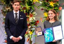 La hija de María Corina Machado recibió el Nobel de la Paz y acusó de criminal a Maduro