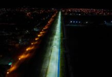 Nuevas luminarias en la avenida Arturo Illia en Rosario de la Frontera