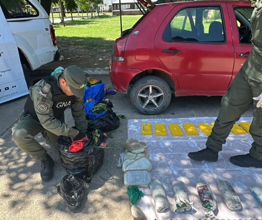 Detienen a tres personas y decomisan 33 kilos de cocaína y marihuana en Tartagal