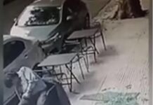 Brutal accidente en Belgrano: tomaba una gaseosa en una cafetería y le cayó una placa de vidrio en la cabeza