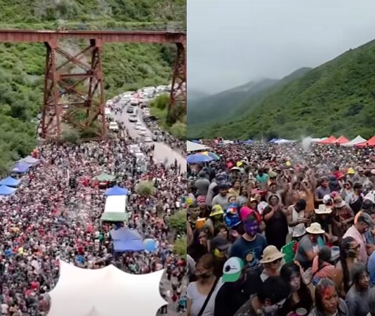 El carnaval en el viaducto en Quijano explotó de gente y superó todas las expectativas