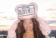 El llamativo look de Emilia Mernes para anunciar su nueva apuesta musical: bikini a cuadros y estética retro