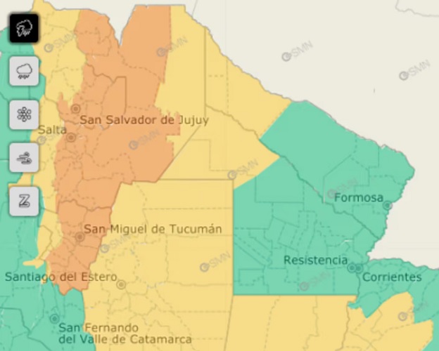 alerta naranja en salta
