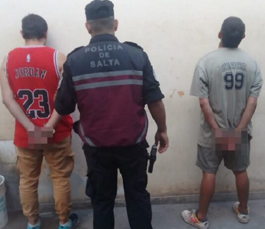 2 delincuentes detenidos luego de robarle el celular a una joven en el parque San Martin