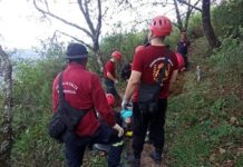 La Policía tuvo que rescatar a una mujer que se lesiono en el cerro Elefante en San Lorenzo