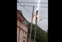 Cayó un rayo en un poste de energía y quemó varios electrodomésticos en La Viña