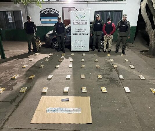 “Doli” alertó a los gendarmes y descubrieron 42 kilos de cocaína en un auto que se dirigía a González