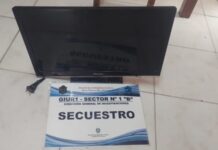 Detenido con un TV “choreado” en Villa Los Sauces