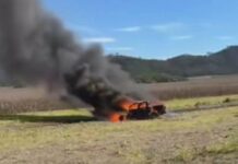 Investigan el incendio de una camioneta sobre la Ruta Nacional 34 en Rosario de la Frontera