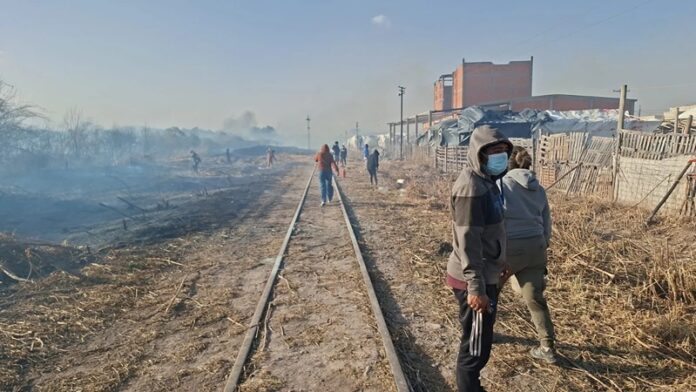 incendio en las vias