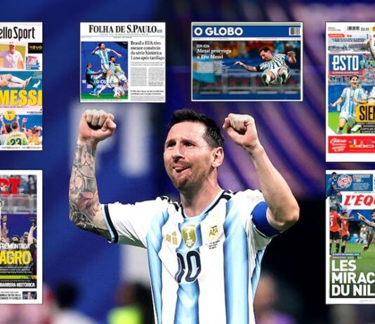 “Otro milagro de Messi” y “Es un mito”: las portadas de los diarios del mundo tras el épico triunfo de Argentina sobre Egipto