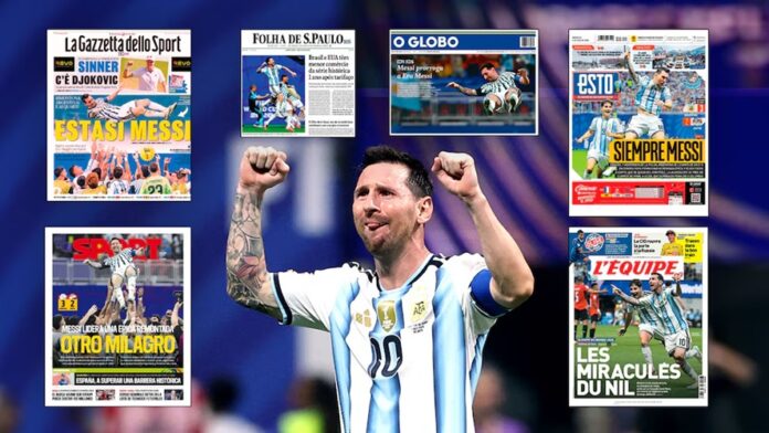 messi y los diarios del mundo contra egipto