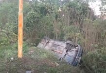 Un auto volcó hoy sobre la Ruta Nacional 34, a la altura de la terminal de ómnibus de Pichanal