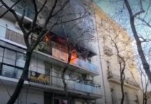 Se incendia un edificio lindero al domicilio de Cristina Kirchner