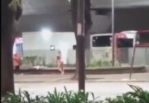 Deambulaba semidesnuda por Barrancas de Belgrano: el video de la mujer que estaba con Facundo Moyano